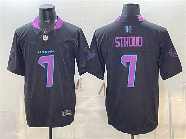 Men's Houston Texans #7 C.J. Stroud Black F.U.S.E. 2025 DJ SCREW Vapor Limited Stitched Football Jersey Men's Houston Texans #7 C.J. Stroud Black F.U.S.E. 2025 DJ SCREW Vapor Limited Stitched Football Jersey